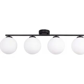 Tilo Stropní Svítidlo 4xE14 Max.25W Černé Kovové/Bílé Skleněné Stínidlo