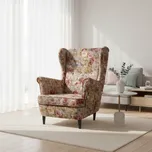 Signal Křeslo LORD | květiny šedá