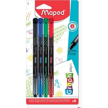 Maped Liner Graph´Peps Deco 4 ks, základní barvy 49044
