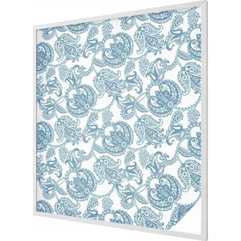 Okenní dekorace Fólie Dekorativní Mléčná na Skla Okna Výlohy Modré ornamenty 100x116 cm