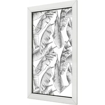 Okenní dekorace Dekorativní Fólie Mléčná Vitrážová s motivem Tropické Listy na Okno 50x100 cm