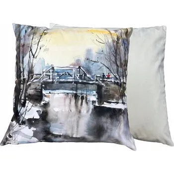 Povlečení VÁNOČNÍ POVLEČENÍ NA POLŠTÁŘ 45x45 cm VELUROVÉ, ZIMNÍ/VÁNOČNÍ MOTIV