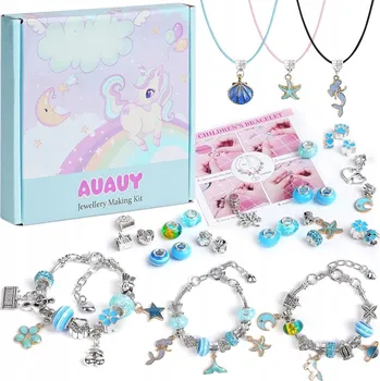 dětská sada na výrobu šperků SADA NA VÝROBU NÁRAMKŮ, BIŽUTERIE A NÁHRDELNÍKŮ PRO DÍVKY DÁREK