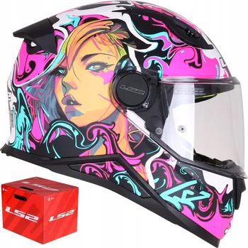 Helma na motorku Dětská Motocyklová přilba LS2 FF812 Kid Cyberg, matná fialová azurová, velikost L