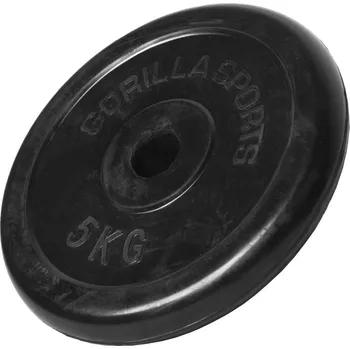 Gorilla Sports Pogumovaný zátěžový kotouč, 5 kg