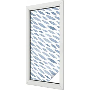Okenní dekorace Samolepicí Mléčná fólie na okno, modré tahy, 50x116 cm