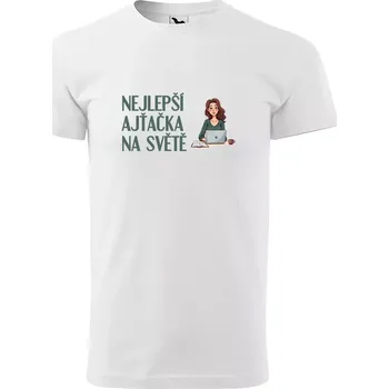 Pánské oblečení Sablio Tričko s potiskem Nejlepší ajťačka na světě - bílé XL