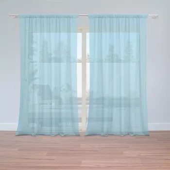 Záclona Sablio Záclony Blankytně modrá: 2ks 150x250cm