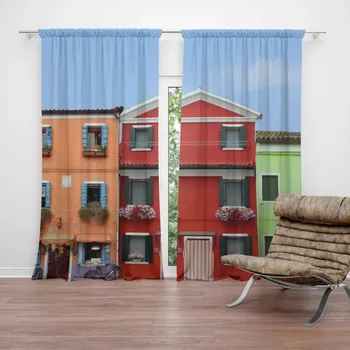 Závěs Sablio Závěs Domky: 2ks 140x250cm