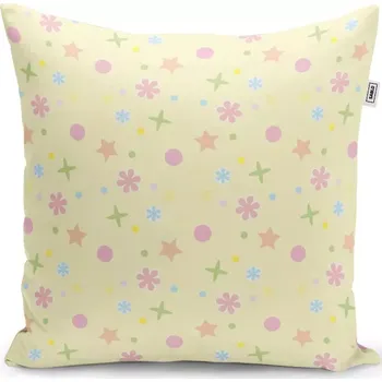 Polštář Sablio Polštář Hvězdy, květy a puntíky - 40x40 cm