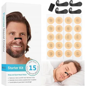Pomůcka proti chrápání a spánkové apnoe 30x Magnetické náplasti/rozšiřovače na nos proti chrápání