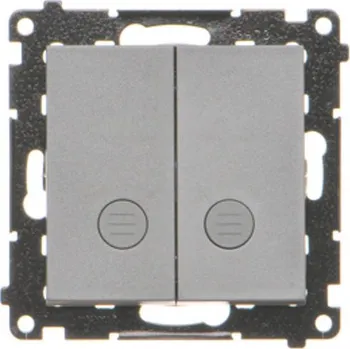 vypínač Tlačítko zapínací spínací 2 násobné, s orientačním LED podsvětlením, řazení, Simon 55 TP2L2.01/116, grafitová