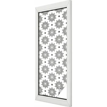 Okenní dekorace Dekorativní mléčná vitrážová fólie na okno, geometrický vzor 50x146 cm
