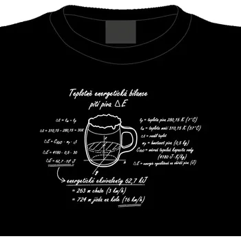 Pánské tričko Originální tričko Energetická bilance piva L