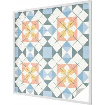 Okenní dekorace Fólie Dekorativní s motivem Vitráže na Výlohu Barevná symetrie 100x100