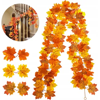 umělá květina PODZIMNÍ GIRLANDA UMĚLÁ JAVOROVÉ LISTY DEKORACE OZDOBA PODZIMNÍ