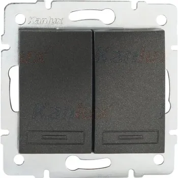 vypínač Dvojitý vypínač Klasický Kanlux grafitový 24889