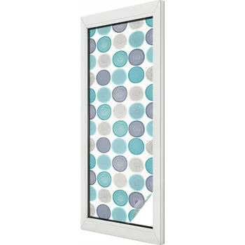 Okenní dekorace Fólie s s potiskem Geometrická kolečka 50x146