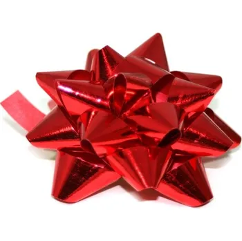 Stuha Rosety střední 7 cm - 24ks červené metalické 7208020