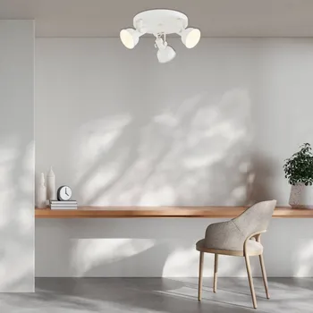 Argon Stropní světlo Trogir, béžové, 3 žárovky, ocel, Ø 30 cm - Stínidla na lampu - Ø 11,5 cm, výška 13 cm; propojovací krabička - Ø 30 cm, výška 3 cm béžová 3 x 10 W LED - Doprava zdarma