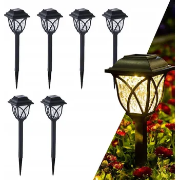 Venkovní osvětlení SOLÁRNÍ LAMPA LED ZAHRADNÍ 6 Ks SILNÝ DISK PRO DEKORACI ZAHRADY