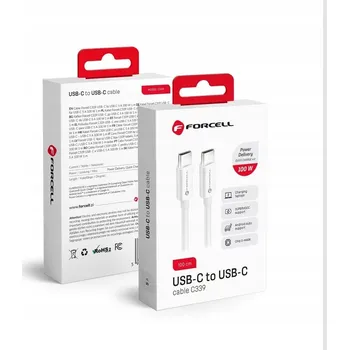 Datový kabel Kabel Forcell USB typ C - USB typ C 1 m bílý
