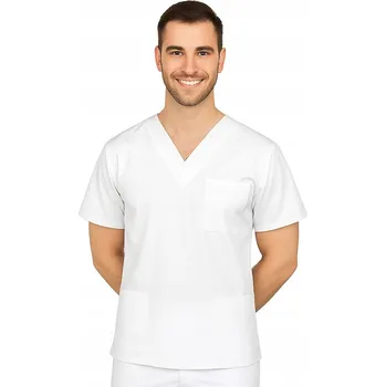 Zdravotnický oděv Mikina chirurgická lékařská scrubs pánská bílá vel. 4XL