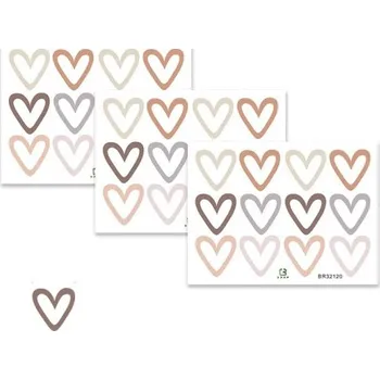 Samolepící dekorace Dekorační samolepky ve tvaru srdce Sada 36 ks 3 listy po 12 nálepkách Ozdobné samolepky na výzdobu a kreativní tvoření