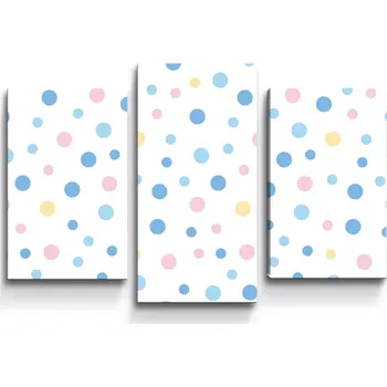 Obraz Sablio Obraz - 3-dílný Barevné puntíky na bílé - 75x50 cm