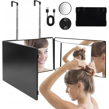 Zrcadlo Stojací a závěsné zrcadlo černé Bedee