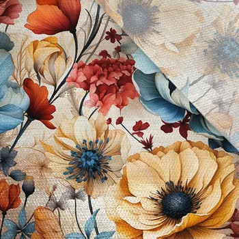 Zbytek - Viskózové plátno s leskem květiny tmavé 93