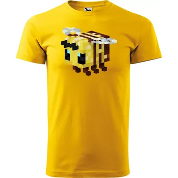 Pánské tričko Sablio Tričko s potiskem Blocks Bee - žluté S
