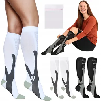 Dámské ponožky 2x PONOŽKY PODKOLENKY PROTI KŘEČOVÝM ŽILÁM UNISEX 34-39