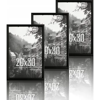 Obraz ČERNÉ DŘEVĚNÉ RÁMEČKY NA FOTKY 20X30CM 3KS MODERNÍ ZÁVĚSNÉ A STOJÍCÍ