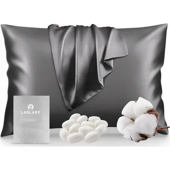 Povlak na dekorativní polštářek HEDVÁBNÝ POVLAK NA POLŠTÁŘ 90% HEDVÁBÍ HYPOALERGENNÍ 50x75 cm ŠEDÝ