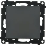 Vypínač jednopólový, řazení 1, 10 A / 230 V~, bezšroubové svorky, Simon 55 TW1.01/149, černá metalizovaná