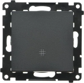 vypínač Vypínač křížový, řazení 7, 10 A / 230 V~, bezšroubové svorky, Simon 55 TW7.01/149, černá metalizovaná