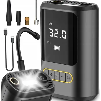 Kompresor KOMPRESOR PUMPIČKA DO AUTA, KOLA, MATRACE, BAZÉNU S SVÍTILNOU NA AKUMULÁTOR