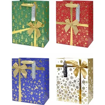 Dárková taška VÁNOČNÍ DÁRKOVÁ DÁRKOVÁ TAŠKA QPS-070 KUKARTKA