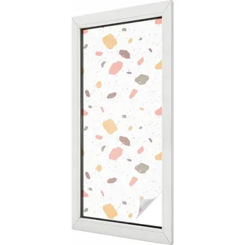 Okenní dekorace Fólie Dekorativní Mléčná na Okna Výloh s Abstraktním Vzorem Terrazzo 50x116 cm