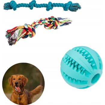 Hračka pro psa 3x Mix Zestaw Zabawki Dla Zwierząt 2x Přetahovadlo , provázek + míček pro psy