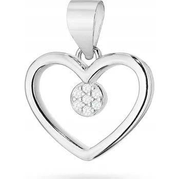 Přívěsek PŘÍVĚSEK PŘÍVĚSEK ryzost 925 Srdce s kubickým zirkonem
