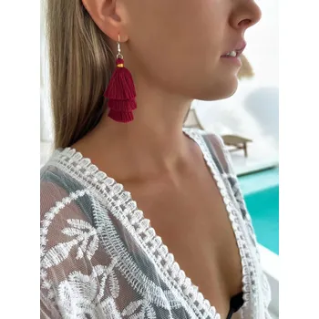 Náušnice Náušnice Střapce Boho, Festivalové Náušnice Visací, Letní Bižuterie Da