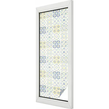 Okenní dekorace Fólie Vitrážová fólie Samolepicí Mléčná fólie na okno Klasické dlaždice 50x146