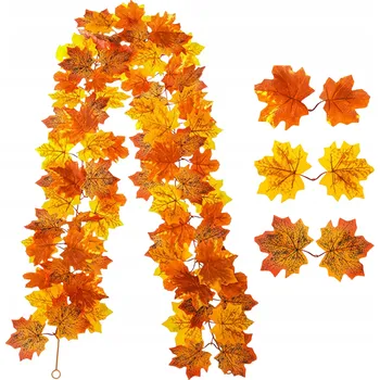 umělá květina PODZIMNÍ GIRLANDA UMĚLÁ JAVOROVÉ LISTY DEKORACE OZDOBA PODZIMNÍ
