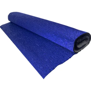 Obraz Krepový papír italský, mačkaný 805 MODRÝ METALICKÝ