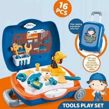 Dětská dílna Dětská DÍLNA KUTILA KUFŘÍK NÁŘADÍ SADA 3V1 STŮL PILA