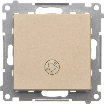 vypínač Tlačítko zapínací, s piktogramem “zvonek”, s orientačním LED, Simon 55 TD1L.01/144, champagne metalizovaná