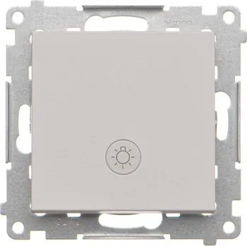 vypínač Tlačítko zapínací, s piktogramem “světlo”, s orientačním LED podsvětlením,, Simon 55 TS1L.01/114, šedá světlá