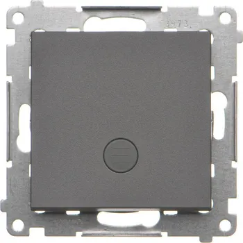 vypínač Tlačítko zapínací, bez piktogramu, s orientačním LED podsvětlením, řazení 1/0So, 10, Simon 55 TP1L.01/116, grafitová